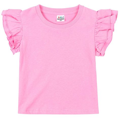 PRICES MAY VARY. 100% Cotton Pull On closure Hand Wash Only This toddler pink shirt is super soft, breathable and comfortable. Crewneck and double ruffle design. Thicker than the ordinary T-shirts and more durable. Suitable for everyday wear, school and sports. Also can DIY any letter or pattern. Machine wash, but hand wash is preferred. Let our t-shirts accompany with your little one through every healthy and happy time, make their smiles be happier and sunny. Hiking Holiday, J Design, Gym Outdoor, Ruffle T Shirt, Girl Shirts, School Gym, Ruffle Design, Can Diy