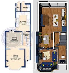 Small Victorian Kitchen Extension, Victorian Terrace Extension Floorplan, Victorian Terrace Middle Room Kitchen, Small Victorian Kitchen, Extension Floorplan, Open Plan Kitchen Dining Living Layout, Terraced House Kitchen, Victorian Terrace Extension, Victorian Terrace Kitchen