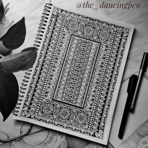 A mandala pattern made using mandala grib book Grid Mandala Art, Mandala Square Drawing, A5 Mandala Art, Mandala Art In Square, Mandela Art Pattern, Square Mandala Drawing, Square Mandala Art, Mandela Drawings, Square Mandala Design