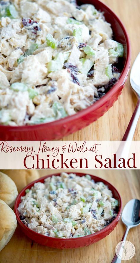 Utilize leftover chicken by making this delicious Rosemary, Honey and Walnut Chicken Salad. Honey Walnut Chicken, Rosemary Chicken Salad, Rosemary Honey, Walnut Chicken Salad, Mexican Chicken Salads, Make A Sandwich, Walnut Chicken, New Chicken Recipes, Chicken Salad Recipe Easy