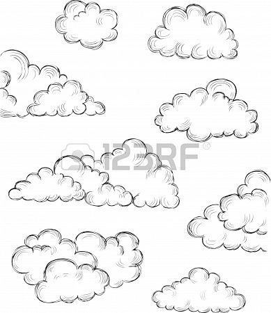 Clouds Bujo Drawings, Drawn Clouds, Minimalist Bujo, Sketch Cloud, Day Of The Dead Artwork, Cloud Illustration, Perspective Drawing Lessons, Cloud Tattoo, Scrapbook Art