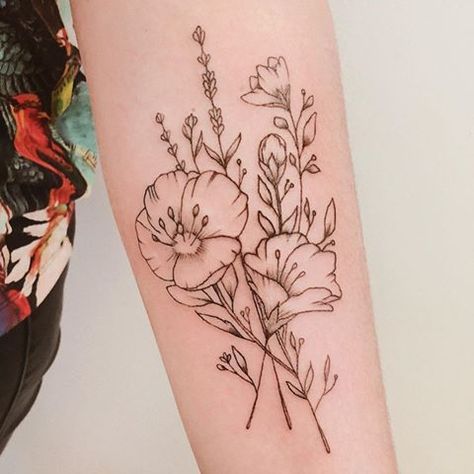 Primrose Tattoo, Floral Back Tattoos, Evening Primrose, Sister Tattoos, Back Tattoos, S Tattoo, Pretty Tattoos, Tattoos And Piercings, Flower Tattoo