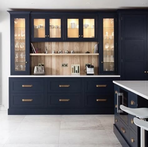 Navy Pantry, Richard Burke, Burke Design, Urban Modern Interior Design, Built In China Cabinet, Armac Martin, House Pantry, Pantry Cabinets, Dining Room Hutch