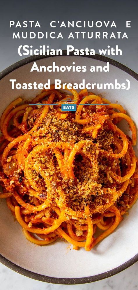 Pasta With Anchovies, Breadcrumbs Recipe, Sicilian Pasta, Pantry Pasta, Anchovy Pasta, Anchovy Recipes, Veggie Mains, Pasta Noodle Recipe, Veggie Meals