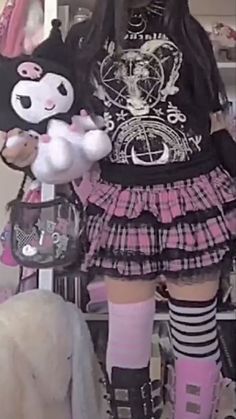 Hello Kitty Goth Outfit, Pink Goth Aesthetic Outfits, Goth Hello Kitty Aesthetic, Pastel Goth Outfits Aesthetic, Pink Goth Outfits, Kawaii Goth Aesthetic, Goth Aesthetic Outfit, Goth Outfits Aesthetic, Girl Pink Aesthetic