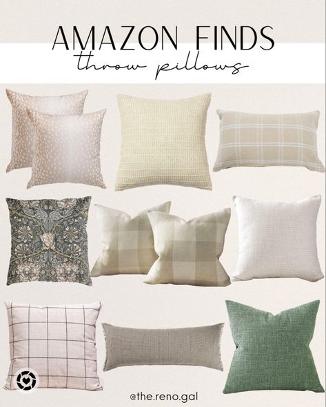 Amazon throw pillow covers. Cute and affordable pillows. Neutral pillow | white pillow | linen pillow | floral pillow | green pillow | lumbar pillow | plaid pillow | window pane pillow | leopard pillow | accent pillow | textured pillow #amazonfinds #founditonamazon #amazonhome #amazonhomedecor Amazon Pillow Covers, Sage Throw Pillows, Target Pillows, Leopard Pillow, Neutral Pillow Covers, Euro Pillow Covers, Winter Throw Pillows, Neutral Pillow, Beige Throw Pillows