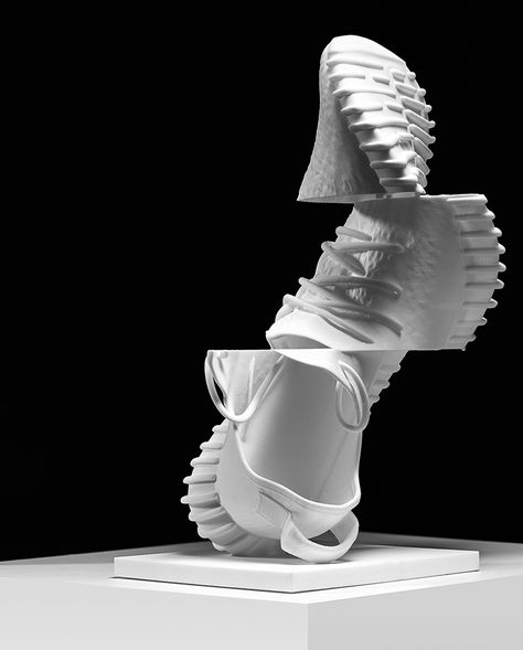 3D printed yeezy boost Glitch Sculpture, Glitch Design, New York Decor, Pen Projects, Visual Literacy, Shoe Sketches, Ender 3, 3d Printer Diy, Monkey Art