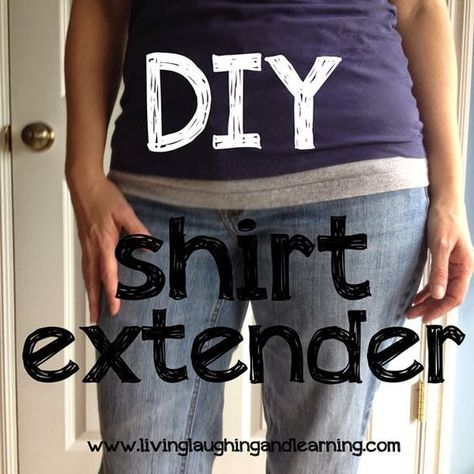 Living, Laughing, and Learning: T-Shirt Extender DIY Diy Shirt Extender, Shirt Makeover, Shirt Extender, T Shirt Hacks, Diy Clothes Refashion, Shirt Hacks, Sewing Alterations, Upcycle Sewing, Shirt Refashion