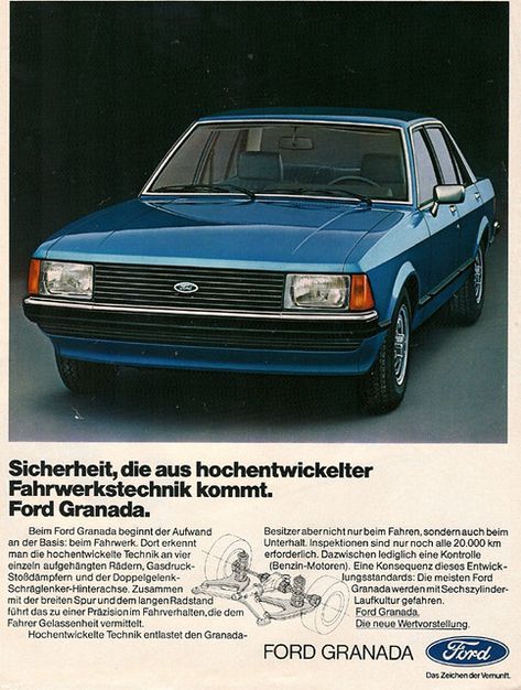 Mercedes Auto, Dmc Delorean, Peugeot 404, Ford Granada, Car Dream, Old Timer, Old Timers, Vintage Car Ads, Mark 2