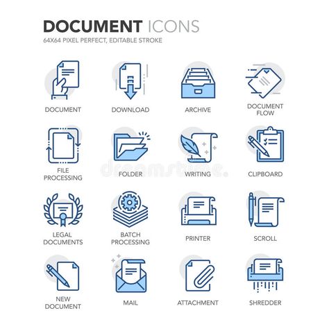 Paper Form Design, Document Logo, Document Icon, Paper Icon, File Icon, Writing Icon, Communication Icon, Flat Icons Set, Folder Icon