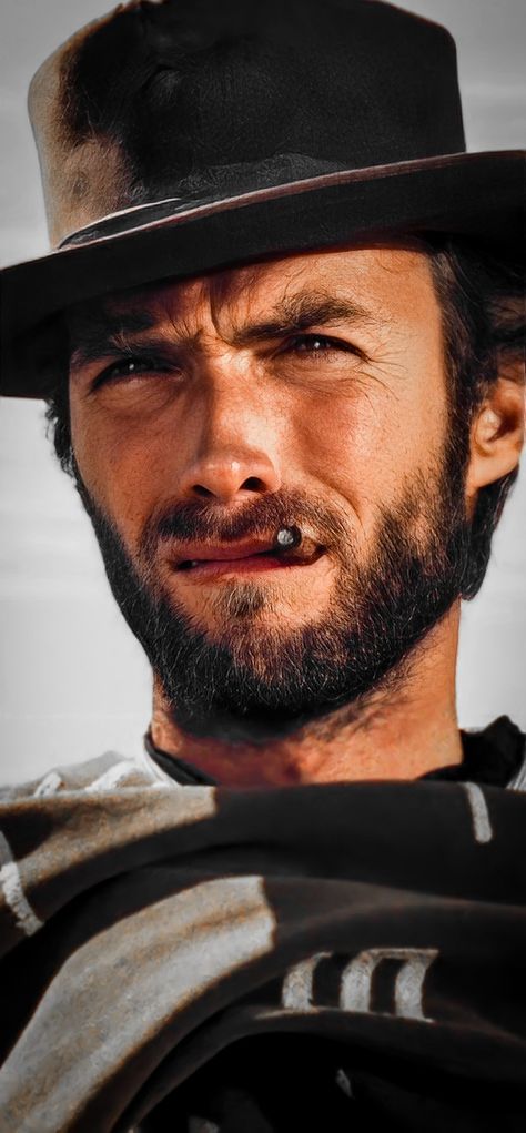 Clint Eastwood Portrait, Clint Eastwood Cowboy Art, The Good The Bad And The Ugly Art, Spaghetti Western Aesthetic, Clint Eastwood Wallpaper, Dollar Trilogy, Client Eastwood, Clint Eastwood Western, Clint Eastwood Cowboy