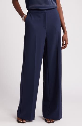 Nordstrom Flat Front Wide Leg Pants | Nordstrom Nordstrom Women Outfits, Capsule Basics, Pants Nordstrom, Contemporary Accessories, Nordstrom Women, Wideleg Pants, Paris Outfits, Designer Clothes For Men, Work Wardrobe