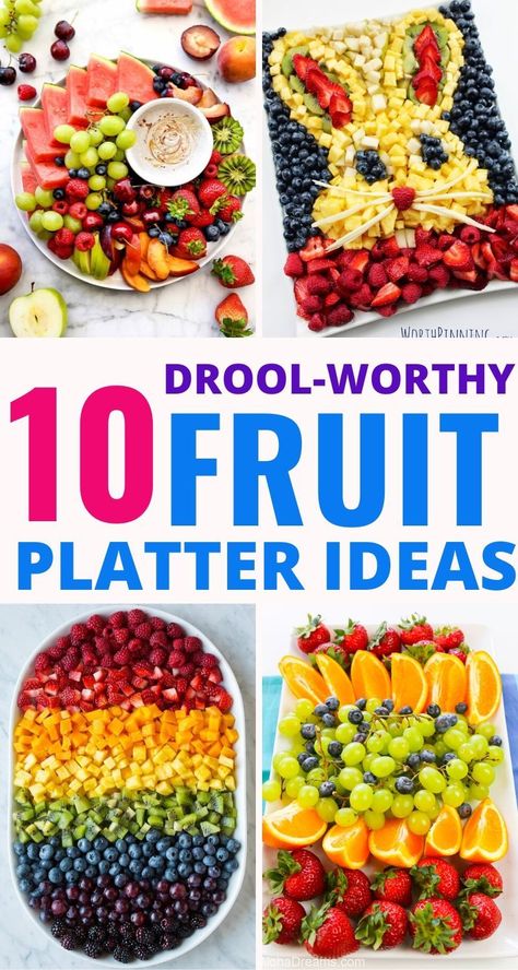 10 Best Fruit Platter Ideas That Are Drool-Worthy - Craftsonfire Easter Fruit Tray, Party Fruit Platter, Fresh Fruit Platter, Fruit Tray Designs, Fruit Platter Ideas, Rainbow Fruit Platters, Fruit Platter Ideas Party, Easter Fruit, Fruit Platters