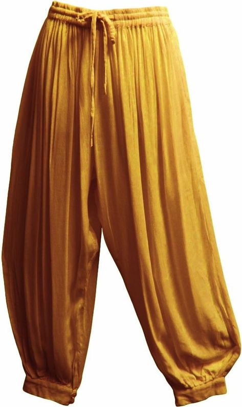 Men's Indian Aladdin Gypsy Hippie Yoga Meditation Harem Pants (P2) (Mellow Yellow) at Amazon Men’s Clothing store Indian Pants, Mens Yoga Clothes, Black Harem Pants, Zippers Fashion, Tracksuit Men, Ankle Cuffs, Mellow Yellow, Yoga Meditation, Sport Pants