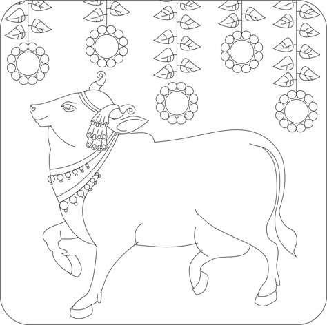 Download the Holy cow in Kalamkari Indian traditional folk art on linen fabrics. It can be used for a coloring book, textile fabric prints, phone case, greeting card. logo, calendar 4296922 royalty-free Vector from Vecteezy for your project and explore over a million other vectors, icons and clipart graphics! Cow Art Print, Traditional Folk Art, Kalamkari Painting, Kerala Mural Painting, Fabric Paint Designs, Pichwai Paintings, Linen Fabrics, Madhubani Art, Cow Painting