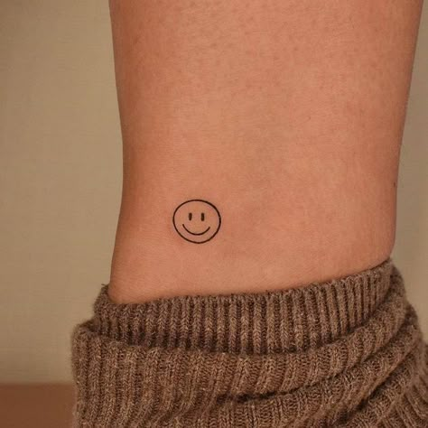 Smile Face Tattoo, Face Tattoo Ideas, Smiley Face Tattoo, Happiness Tattoo, Promise Tattoo, Smile Tattoo, Petite Tattoos, Tattoo Now, Cute Small Tattoos