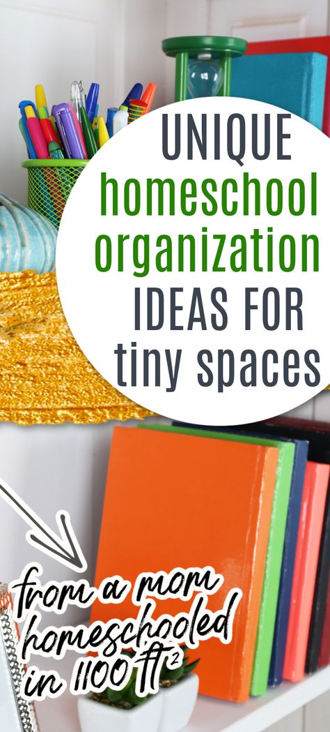 Homeschool Teacher Organization, Home School Storage Small Spaces, Homeschool Tiny House, Diy Homeschool Organization, Diy Homeschool Storage, Minimalist Homeschool Storage, Home School Small Space, Homeschooling In A Small Space, Homeschool In Small House