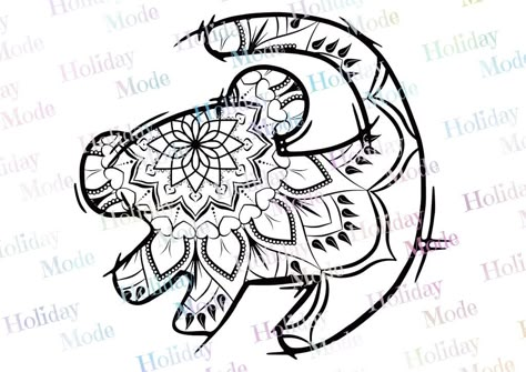 Disney Mandala Tattoo, Circuit Gifts, Mandala Disney, Simba Tattoo, Lion King Tattoo, The Lion King Simba, Disney Clipart, Disney The Lion King, King Tattoos