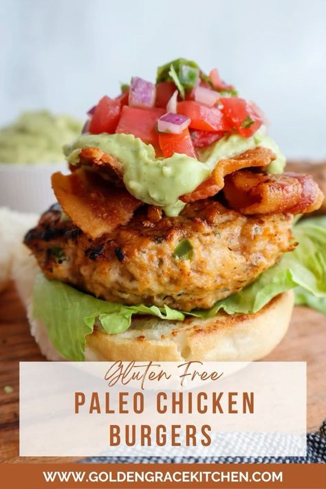 This healthy chicken burger recipe is grilled to perfection in just 10 minutes. The ground chicken is full of flavor, seasoned with Mexican-inspired spices like chili powder, smoked paprika, cilantro, lime, and jalapeño. These chicken patties are gluten-free, dairy-free, whole 30, paleo, keto, and grain free. I would say they check almost all of the dietary boxes! Yummy Supper Ideas, Chicken Burger Recipe, Ground Chicken Burgers, Family Breakfast Recipes, Whole30 Chicken, Chicken Burgers Recipe, Food Planning, Jalapeno Recipes, Jalapeno Chicken