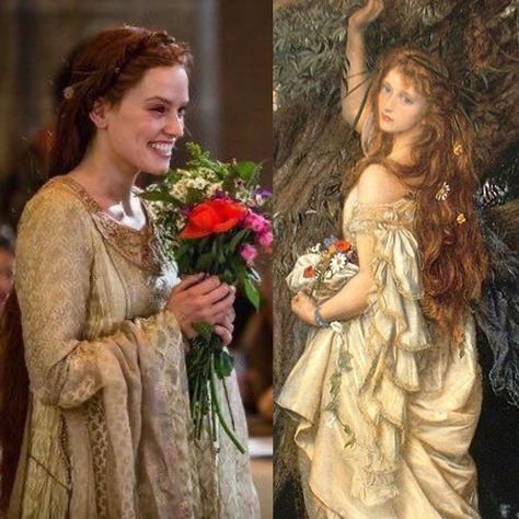 Period Fashion on Instagram: “Ophelia in ‘Ophelia’ (2019) vs Ophelia by Arthur Hughes (1863). #ophelia #shakespeare #drama #painting #womenofhistory #womeninhistory…” Ophelia Costume, Ophelia Millais, Ophelia Movie, Ophelia Shakespeare, Ophelia Aesthetic, Ophelia Hamlet, Medieval Theatre, Arthur Hughes, Hamlet And Ophelia