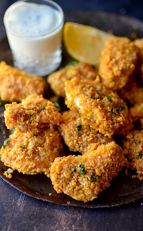 Fried Chicken Side Dishes, Best Oven Fried Chicken, Oven Fried Chicken Recipes, Healthy Chicken Nuggets, Fried Chicken Nuggets, Baked Chicken Nuggets, Fry Chicken, Chicken Nugget Recipes, Side Dishes For Chicken