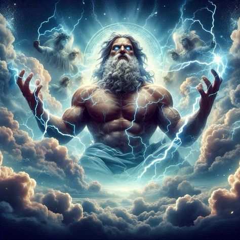 Behold the mighty Zeus, ruler of the heavens and wielder of lightning, in all his divine glory. 🌩️⚡️ #GreekMythology brought to life through the power of AI art. Witness the epic blend of ancient legend and modern technology.” #Zeus #GreekGods #Mythology #AIArt #DigitalArt #EpicArt #DivinePower #Lightning #ArtisticExpression #AncientLegends #GodOfThunder #CreativeArt #FantasyArt #MythicalCreatures #InstaArt Zeus God Art, Zeus Png, God Concept Art, Zeus Greek Mythology, Zeus Art, Zeus Lightning, God Of Lightning, Zeus God, Blue Thunder