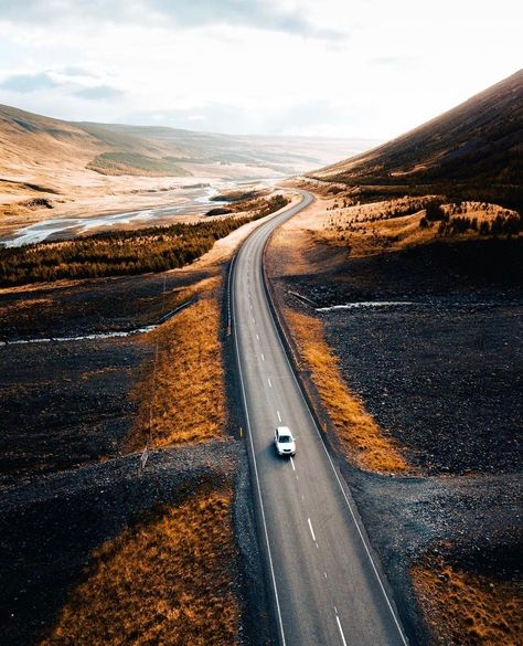 Comment below who you would take on a road trip in Iceland! 📷: @jan_dancak ℹ️ https://icelandtravelguide.is/blog-posts/driving-around-the-ring-road-of-iceland/ Ring Road Iceland, European Bucket List, Iceland Ring Road, Basalt Rock, European Road Trip, Iceland Road Trip, Thingvellir National Park, South Iceland, Beautiful Roads