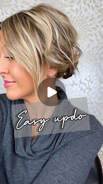 Loose Bun For Short Hair, Updos For Fine Shoulder Length Hair, Messy Chignon Short Hair, Easy Loose Updos For Medium Hair, Low Bun With Short Hair Tutorial, Low Messy Bun Formal, How To Do Low Buns With Short Hair, Easy Short Hair Updos For Beginners, Fine Flat Hair Updos