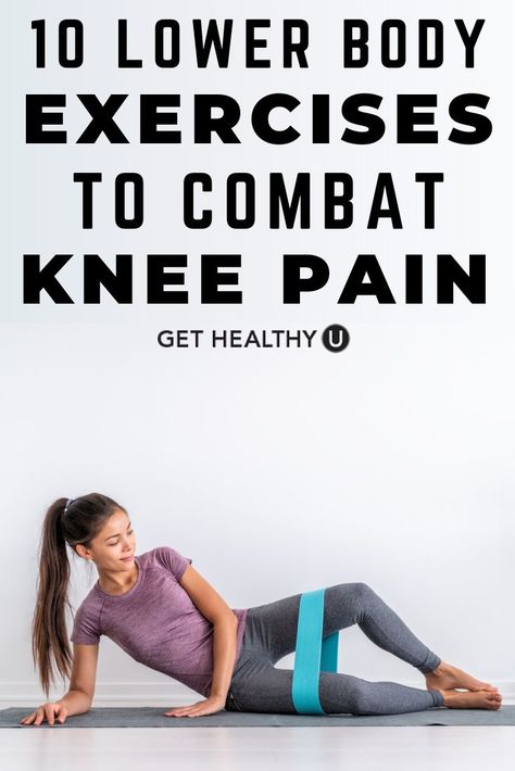 Knee Excersizes, No Knee Workout, Strengthen Inner Knee, Glut Strengthening Exercises, Knee And Ankle Strengthening Exercises, Full Body Workout For Bad Knees, Strengthen Your Knees, Sore Knee Exercises, Quad Toning Exercises