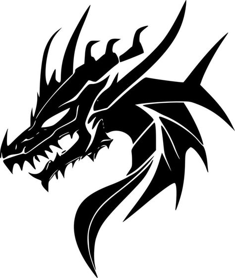 dragones - negro y blanco aislado icono - vector ilustración Dragon Art Black And White, Naga Vector, Logo Naga, Vector Art Logo, Tattoo Art Drawings Sketches, Dragons Aesthetic, Angel Warrior Tattoo, Naga Dragon, Dragon Symbol