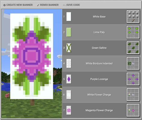 Mincraft Idea Flag, Plant Banner Minecraft, Minecraft Flower Banner Designs, Minecraft Banner Designs Green, Frog Banner Minecraft, Flower Banner Minecraft, Minecraft Pride Banners, Minecraft Banners Designs, Minecraft Flag Design