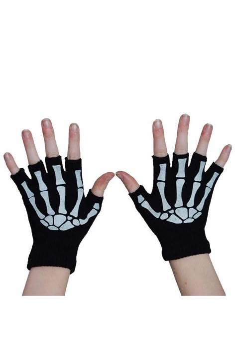 Goth Gloves, Skeleton Gloves, Gloves Aesthetic, Killstar Dress, Goth Accessories, Angel Outfit, Skeleton Skull, Online Shop Accessories, Cycling Gloves