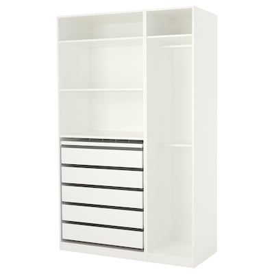 Achetez en ligne PAX Armoire-penderie, blanc, 175x58x201 cm - IKEA Pax Corner Wardrobe, Dressing Ikea, Pax Planner, Pax System, Integrated Lighting, Ikea Closet, Corner Wardrobe, Ikea Pax Wardrobe, Wardrobe Systems