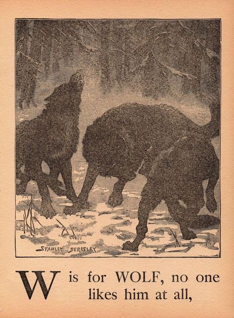 W Alphabet, History Decor, Virgil Finlay, Wall Art Natural, Poesia Visual, Wolf Illustration, Wolf Print, Dog Motif, Plakat Design