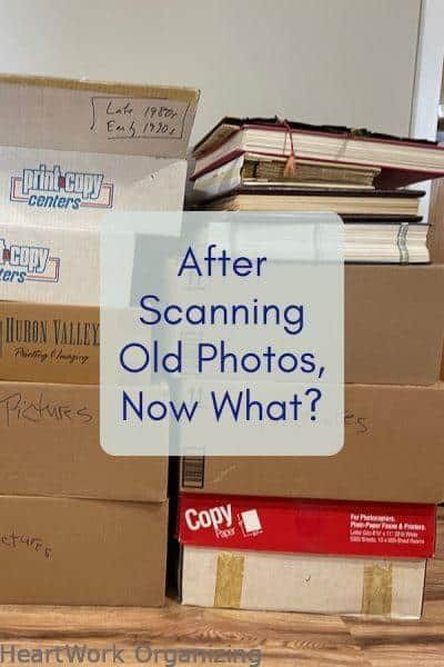 After Scanning Old Photos, Now What? Photo Organization Storage, Digital Photo Organization, Chair Seat Covers, Storing Photos, Photography Organizations, Picture Storage, Scanning Photos, Picture Organization, Old Family Photos