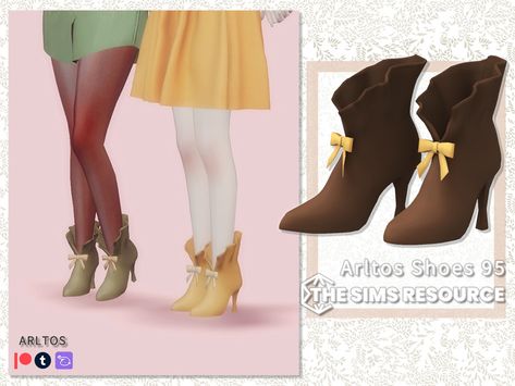 The Sims Resource - Royal boots / 95 Royal Boots, Medieval Shoes, Sims 4 Decades Challenge, Sims Medieval, Sims 4 Challenges, Victorian Shoes, Sims Packs, Victorian Boots, Sims 4 Cc Shoes