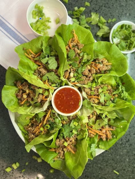 Lauren Nicholsen, Thai Lettuce Wraps, Thai Pork, Pork Wraps, Pork Lettuce Wraps, Thai Chili Sauce, Red Chili Sauce, Spicy Thai, My Favorite Recipes