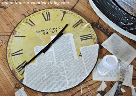 Farmhouse Clocks Wall, Clock Makeover Diy, Wall Clock Makeover, Diy Clock Face, Time Is Gold, Repainting Walls, Clock Makeover, Large Clocks, Giant Clock