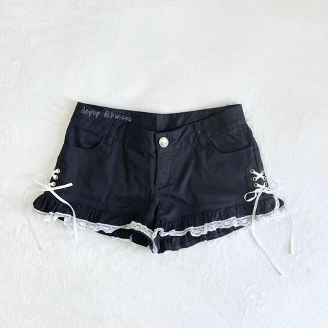 Look what I just found on Depop 🙌 https://depop.app.link/RtbO2WZz6yb Black Lace Trim Shorts, Shorts With Lace Trim, Shorts With Lace, Lace Bows, J Fashion, Ruffle Shorts, Mini Shorts, Corset Style, Cute Bows