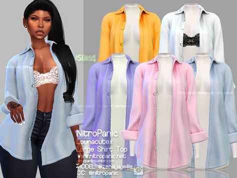 Large Shirt Top & Fullbody Version for the Sims 4 Sims Shirts, Ts4 Clothes, Ts4 Mods, Sims 4 Piercings, Alpha Cc, Sims 4 Black Hair, Sims 4 Cc Kids Clothing, Cc Clothes, Sims 4 Download