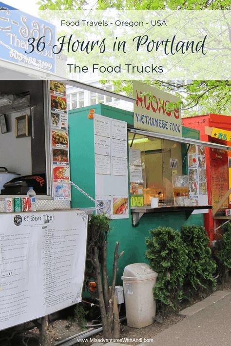 36 Hours in Portland Oregon USA: the Food Trucks. Portland food trucks Oregon. Food trucks in Portland Oregon. #portland #oregon Portland Food Trucks, Portland Oregon Food, Portland Oregon Travel, Portland Food, Oregon Trip, Oregon Portland, Canada Food, Visit Usa, Canada Road Trip