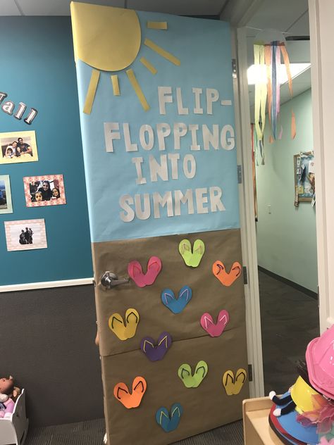 June Door Ideas For Daycare, Summer Door Ideas For Daycare, Summer Doors For Daycare, Infant Summer Bulletin Boards, Summer Classroom Door Ideas Daycare, Summer Door Ideas For Classroom, Summer Door Decorations Classroom Infant, Summer Classroom Door, Baby Door Decorations