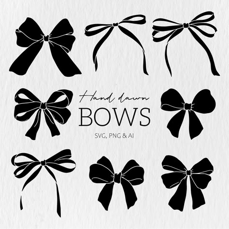 Bow Silhouette, Different Types Of Bows, Market Day Ideas, Window Mural, Paper Banners, Sketchbook Journaling, Bow Clips, Create Sign, Last Minute Gifts