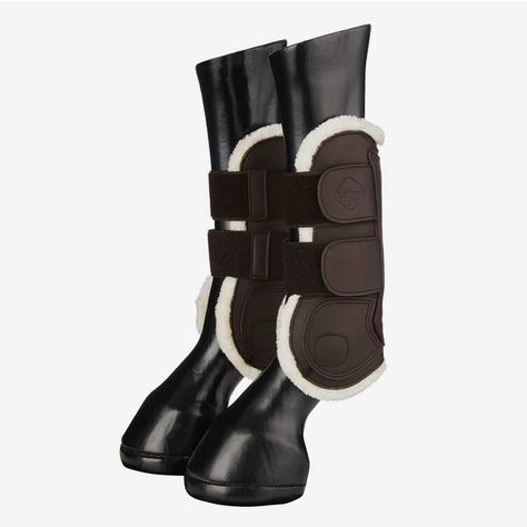 LeMieux Capella Leather Comfort Tendon Boots | Horze Horse Tendon Boots, Pony Saddle, Tendon Boots, Double Lock, Horse Boots, Brown Horse, Classical Style, Saddle Pads, Boots Brown