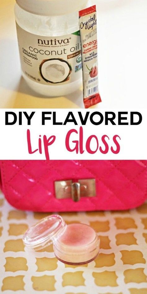 DIY Flavored Lip Gloss Roll On Lip Gloss Diy, Jello Lip Gloss Recipe, Lip Gloss Diy Recipes Coconut Oil, How To Make Lip Gloss, Homemade Lip Gloss, Mac Brush, Diy Lip Balm Recipes, Homemade Moisturizer, Homemade Scrub