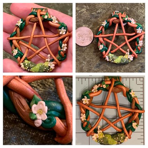 Polymer Clay Witchy Crafts, Witchy Clay Crafts, Sculpey Projects, Clay Buttons, Clay Accessories, Witch Signs, Sculpey Clay, Witchy Crafts, Sculpting Clay