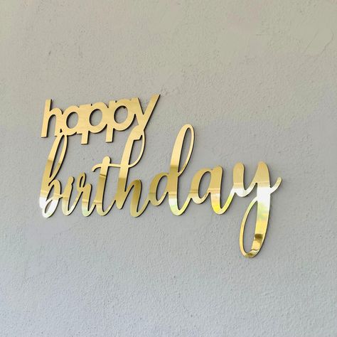 Birthday Mirror, Cute Birthday Pictures, Happy Birthday Signs, Happy Birthday Name, Mirror Sign, Birthday Name, Silver Mirror, Birthday Pictures, Metal Mirror