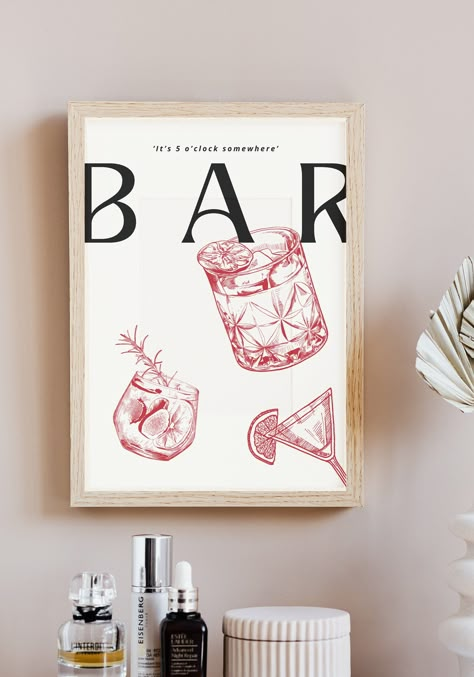 Cute Bar Signs, Cocktail Bar Decor, Bar Painting, Aesthetic Digital Art, Cocktail Posters, Cocktail Prints, Cocktail Wall Art, Art Cocktail, Printable Wall Collage