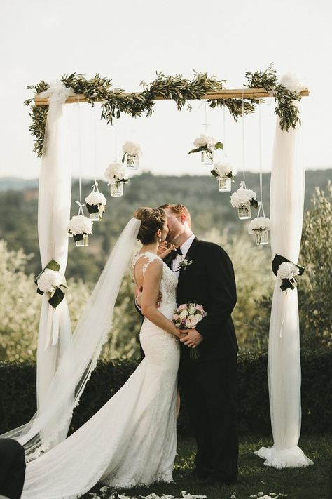 Olive Green Weddings, Bush Wedding, Diy Wedding Arch, Church Wedding Flowers, White Floral Arrangements, Wedding Alters, Wedding Arch Rustic, Minimalist Wedding Decor, Phuket Wedding