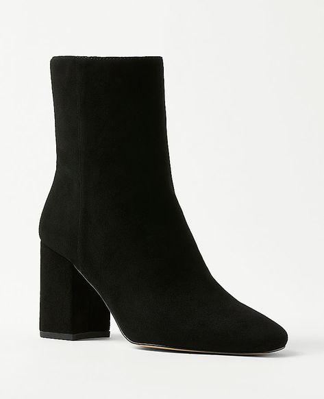 Black Ankle Boots With Sculpted Heel, Woeksn Black Suede Boots, Black Suede High Ankle Heeled Boots, Black Suede-lined Heeled Boots For Winter, Black Boots For Women, Black Suede-lined Ankle Heeled Boots, Felt Boots, Everyday Luxury, Black Suede Boots